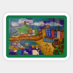 Atmospheric view of Tenby Sticker